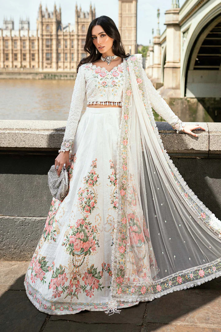 Maria B Soirée WF-09-02 Off-White Silk Lehenga Ensemble stitched for festive events – Pakistanimoda.