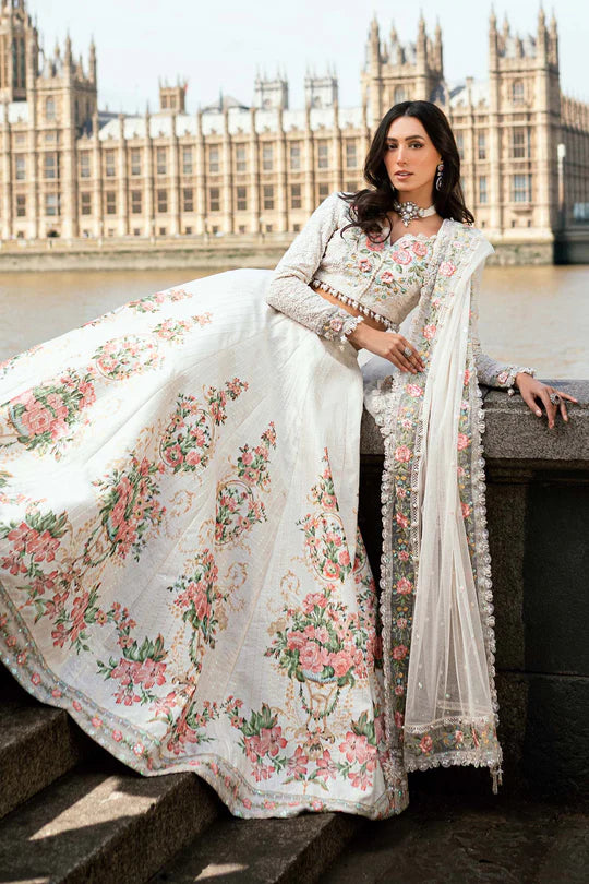Maria B Soirée WF-09-02 Off-White Silk Lehenga Ensemble stitched for festive events – Pakistanimoda.
