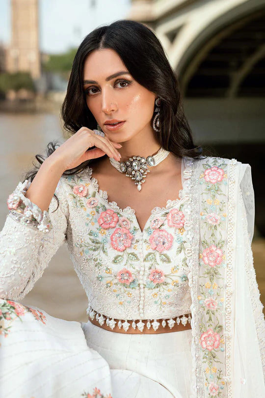 Maria B Soirée WF-09-02 Off-White Silk Lehenga Ensemble stitched for festive events – Pakistanimoda.