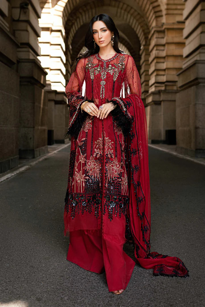Maria B Soirée WF-09-06 Red Organza Suit stitched for Canada customers – Pakistanimoda.