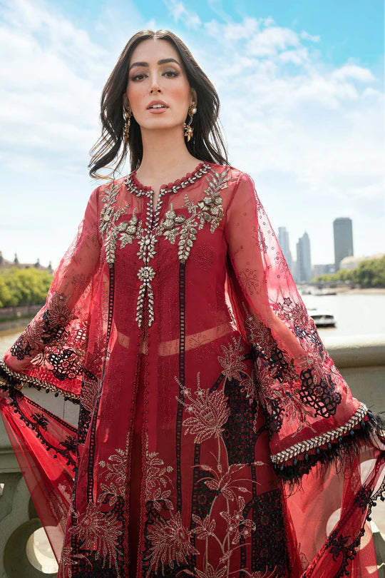 Maria B Soirée WF-09-06 Red Organza Suit stitched for Canada customers – Pakistanimoda.