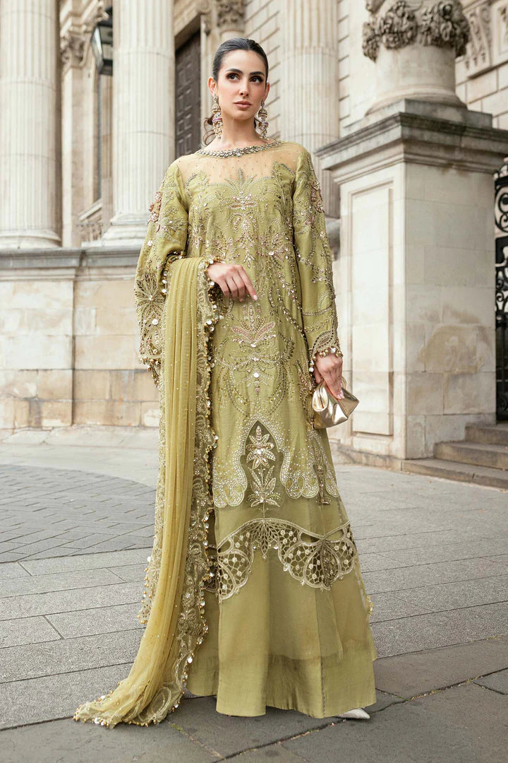 Maria B Soirée WF-09-08 Apple Green Raw Silk Suit stitched for Eid & festive parties – Pakistanimoda.