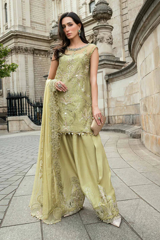Maria B Soirée WF-09-08 Apple Green Raw Silk Suit stitched for Eid & festive parties – Pakistanimoda.