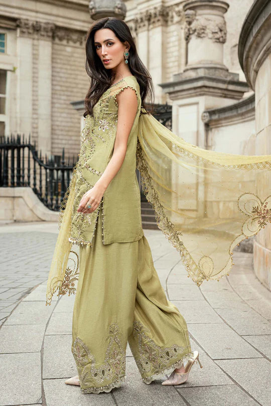 Maria B Soirée WF-09-08 Apple Green Raw Silk Suit stitched for Eid & festive parties – Pakistanimoda.