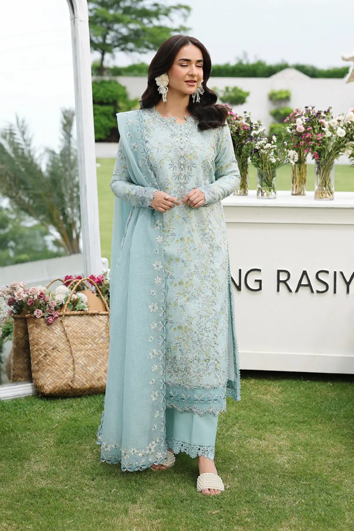 Yasna by Rang Rasiya Swan Embroidered Lawn Stitched 3PC Suit with Embroidered Textured Dupatta