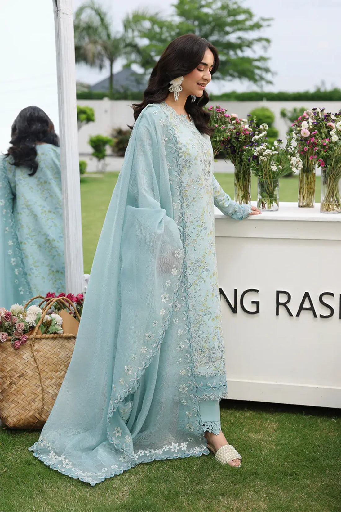 Yasna by Rang Rasiya Swan Embroidered Lawn Stitched 3PC Suit with Embroidered Textured Dupatta