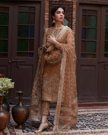 Yesra-Embellished chiffon Shirt with Trouser-By-Faiza saqlain