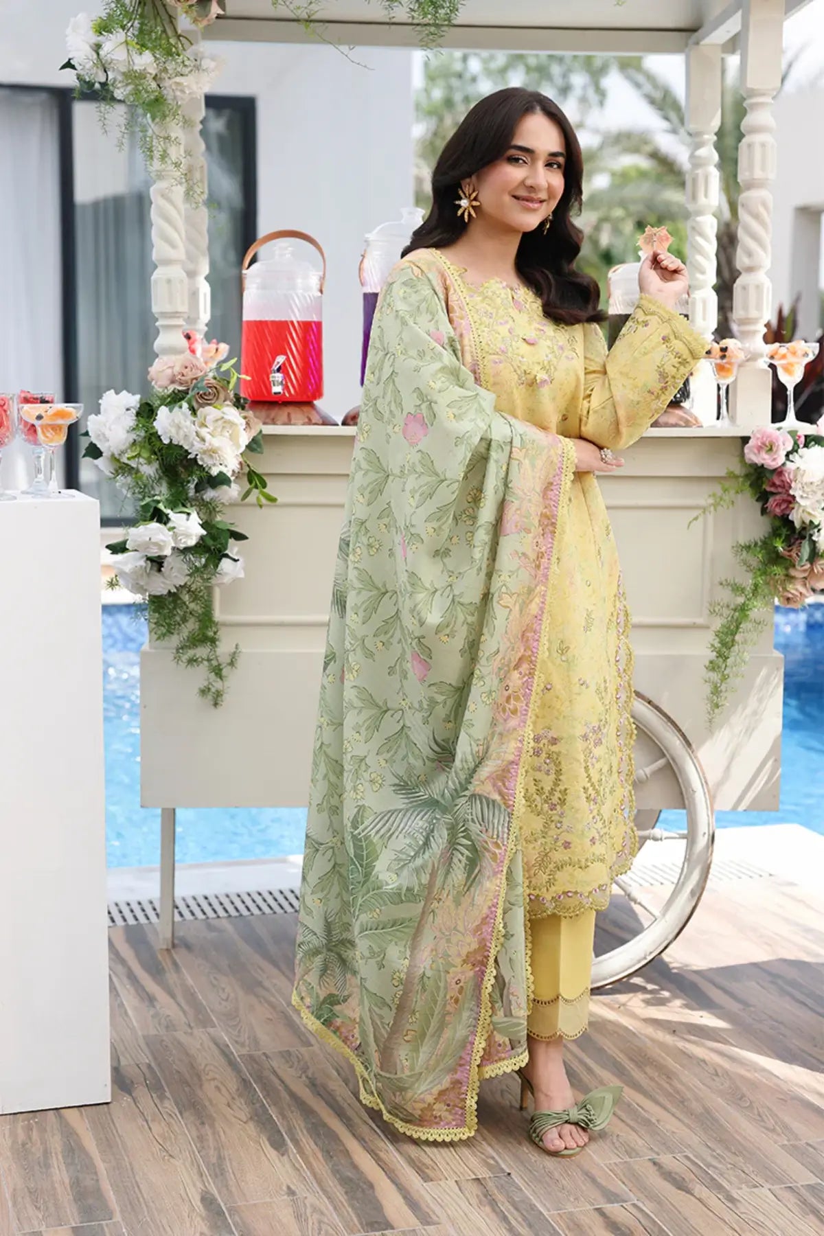 Yumna by Rang Rasiya Buttercup Embroidered Lawn Stitched 3PC Suit with Printed Tasser Silk Dupatta