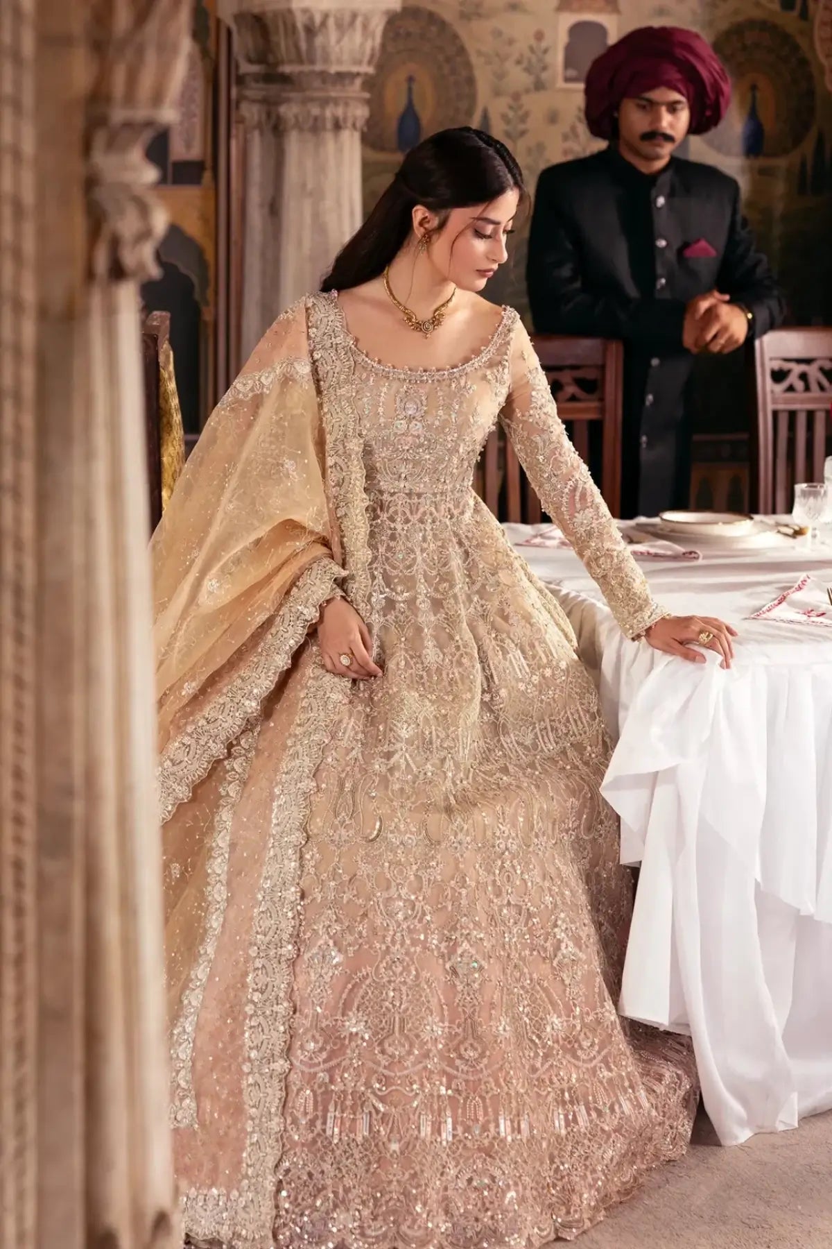 Zaariya Nude Pink Ombre Organza Stitched Peshwas Lehenga – Kanwal Malik Maahi Festive 26