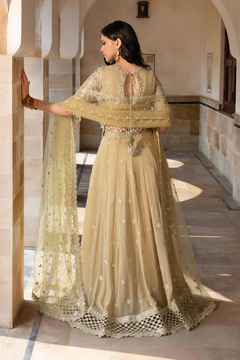 Zaiena Rang Rasiya Amber Gold stitched chiffon lehenga choli – Pakistani designer outfit UK shipping