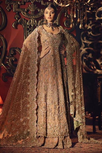 Zainab Sultan-Lustrous Peach Pakistani Bridal Ensemble