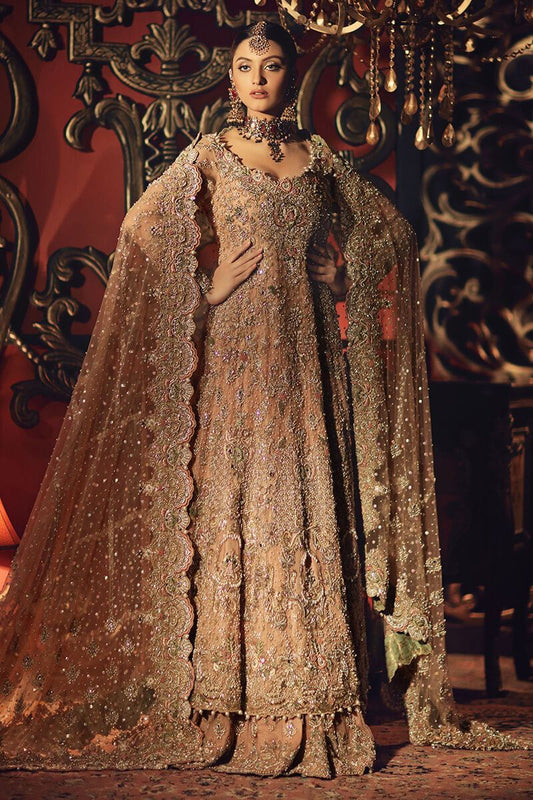 Zainab Sultan-Lustrous Peach Pakistani Bridal Ensemble