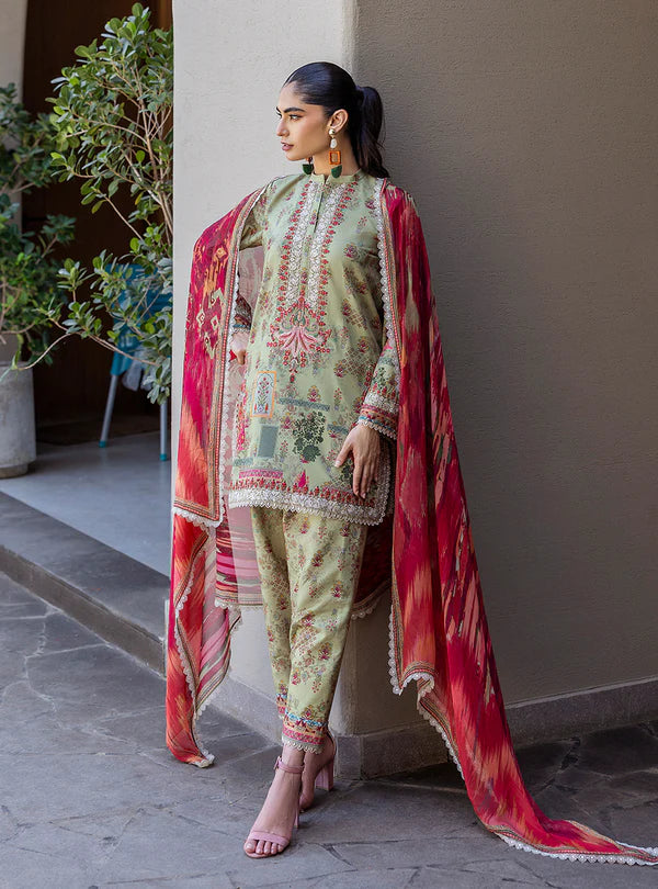 Zaira-Lovely Light Olive Green 3- piece Lawn Suit By-Zainab Chottani
