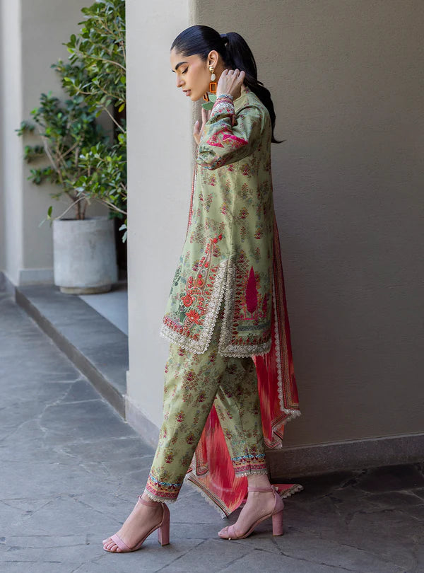 Zaira-Lovely Light Olive Green 3- piece Lawn Suit By-Zainab Chottani