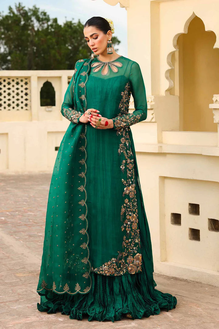 Zamrood Ara- Formal South Asian Attire with Heritage Embellishments