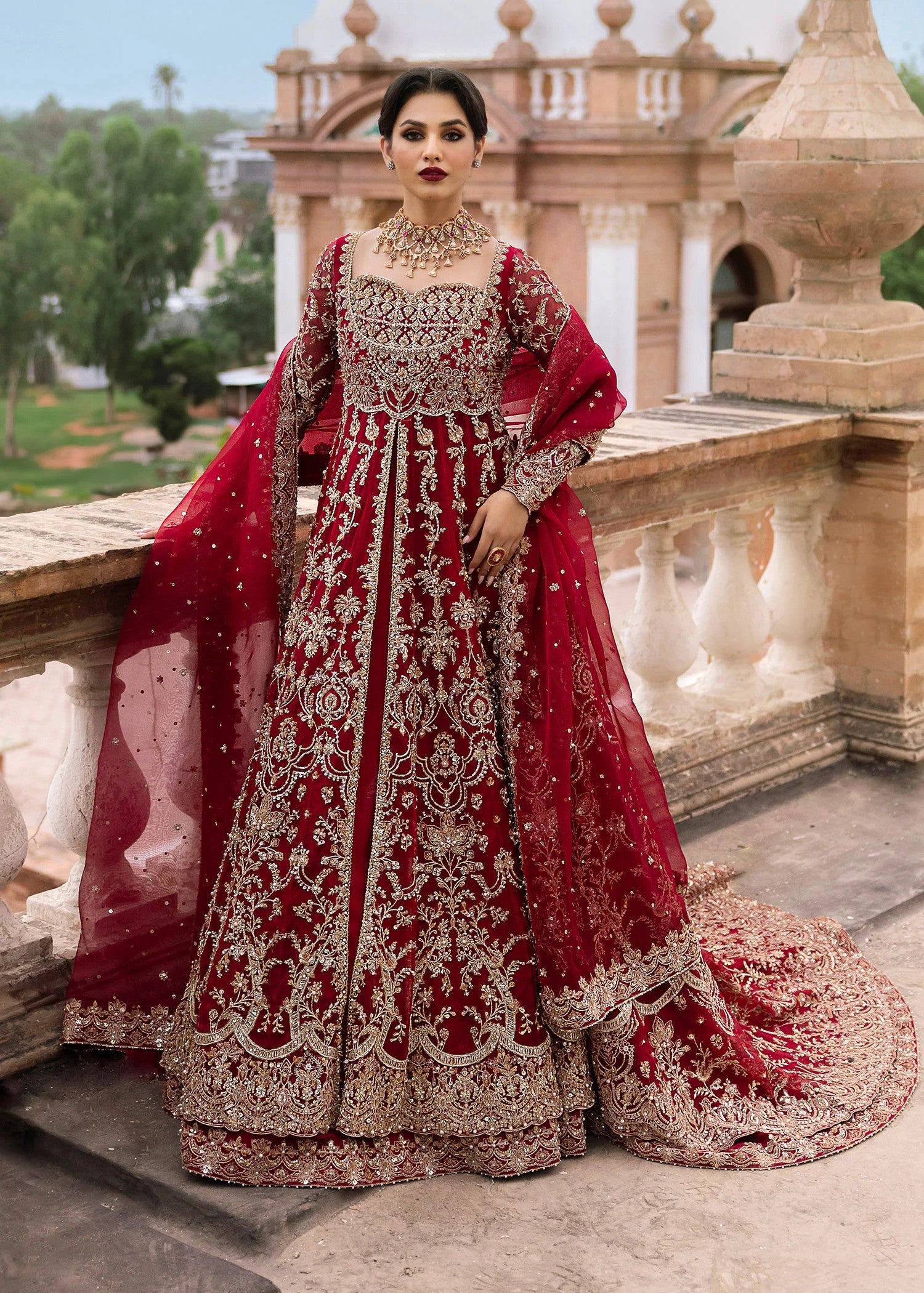 Zari - Beautiful Red Bridal Lehenga