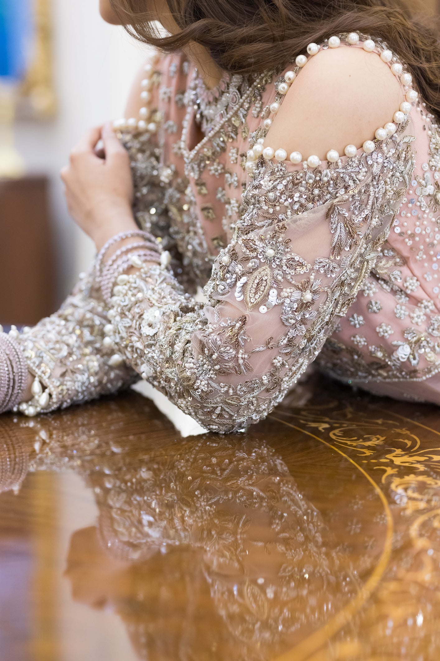 Zariah- Bridal-Inspired Pink Gown with Net Shirt