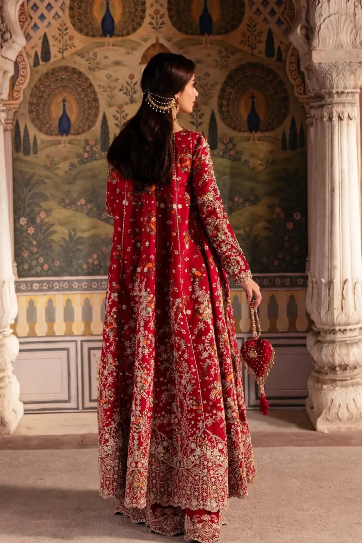 Zarminay Red Raw Silk Stitched Angrakha Gown with Sharara – Kanwal Malik Maahi Festive 26