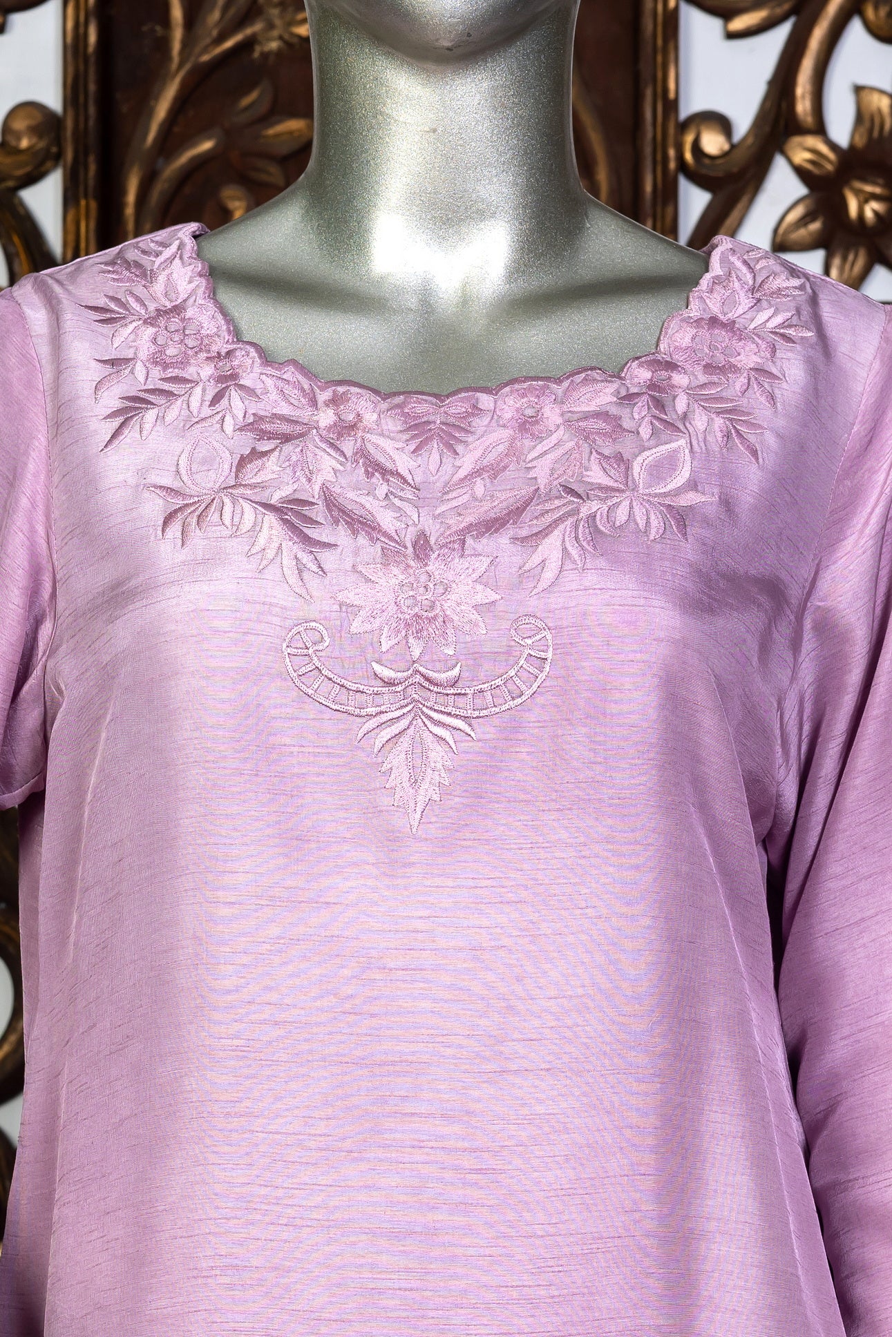 Blush pink Korean silk Pakistani embroidered suit with organza dupatta – MariamRaj party wear for women in USA, UK, Canada

