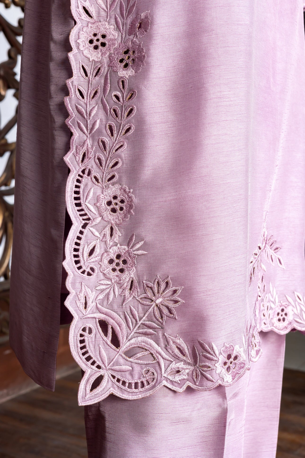 Blush pink Korean silk Pakistani embroidered suit with organza dupatta – MariamRaj party wear for women in USA, UK, Canada

