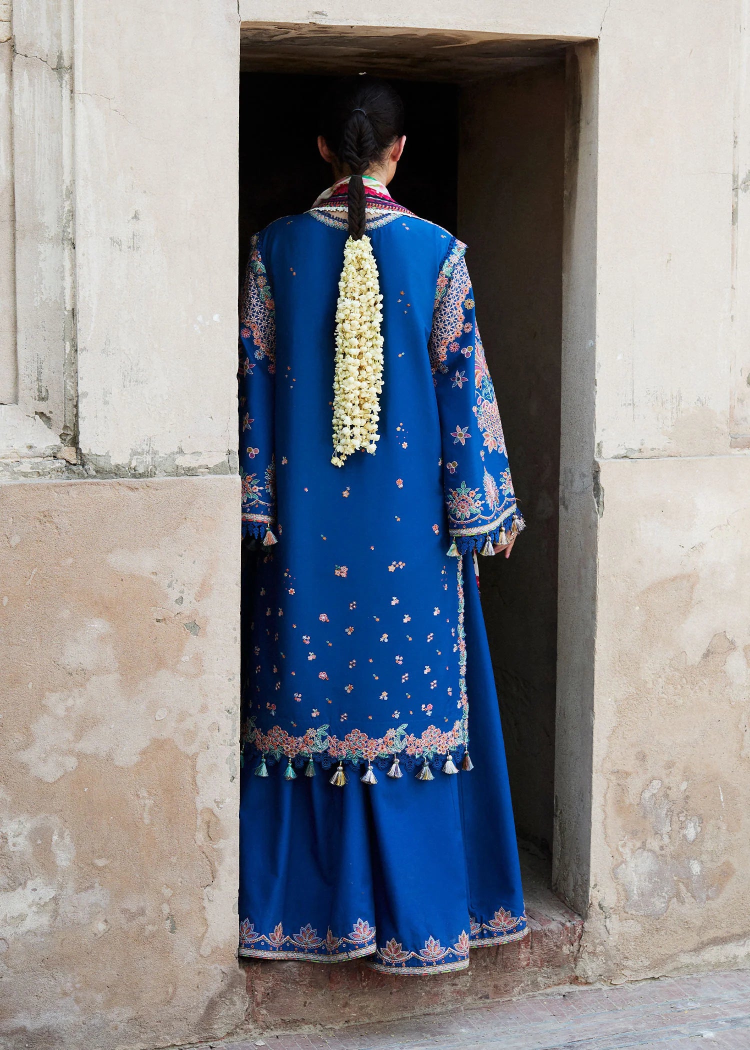 Zarqa-Modern embroidered lawn suit for daytime celebrations by-Hussain rehar
