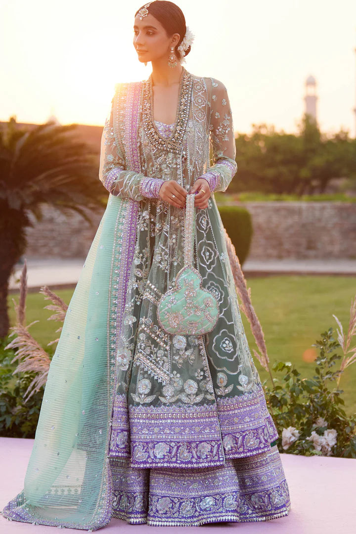 Pistachio angrakha stitched bridal outfit ZC25-03 by Zaha – Pakistanimoda
