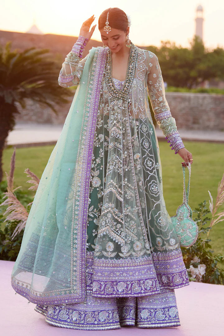 Pistachio angrakha stitched bridal outfit ZC25-03 by Zaha – Pakistanimoda