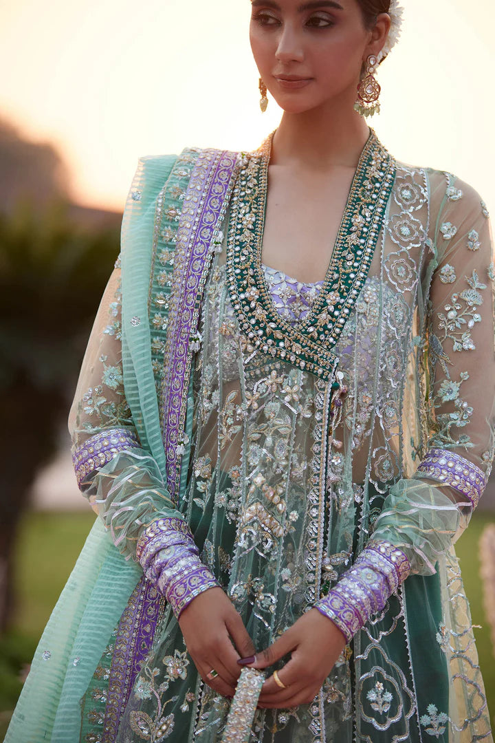Pistachio angrakha stitched bridal outfit ZC25-03 by Zaha – Pakistanimoda