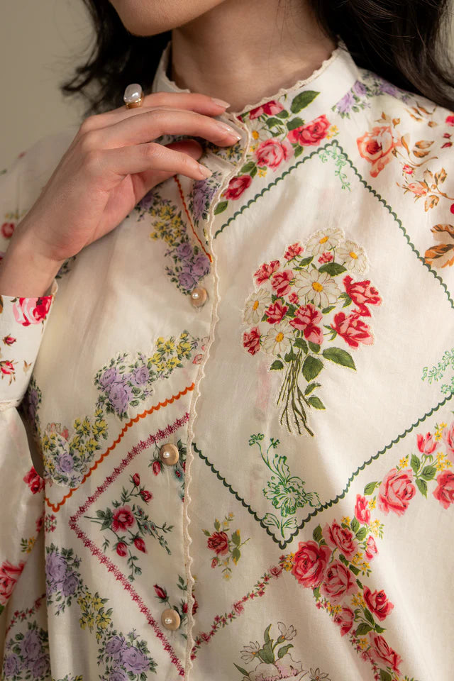 Zarya-9A Coco by Zara Shahjahan casual lawn suit with floral print