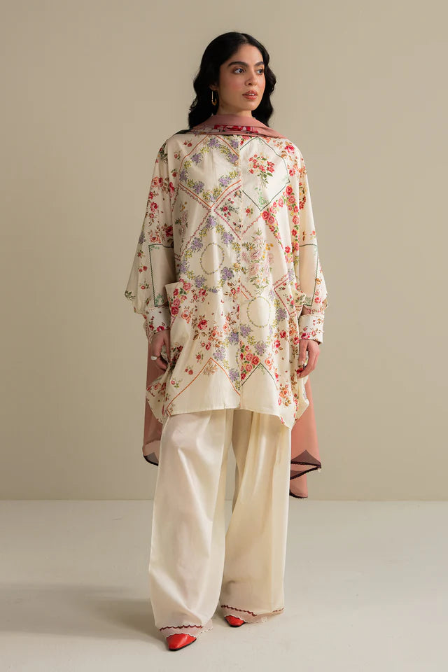 Zarya-9A Coco by Zara Shahjahan casual lawn suit with floral print