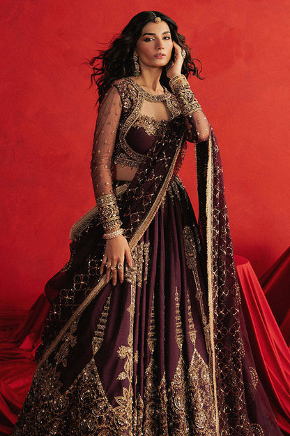 Zeb-un-Nissa royal purple bridal lehenga by Mohsin Naveed Ranjha