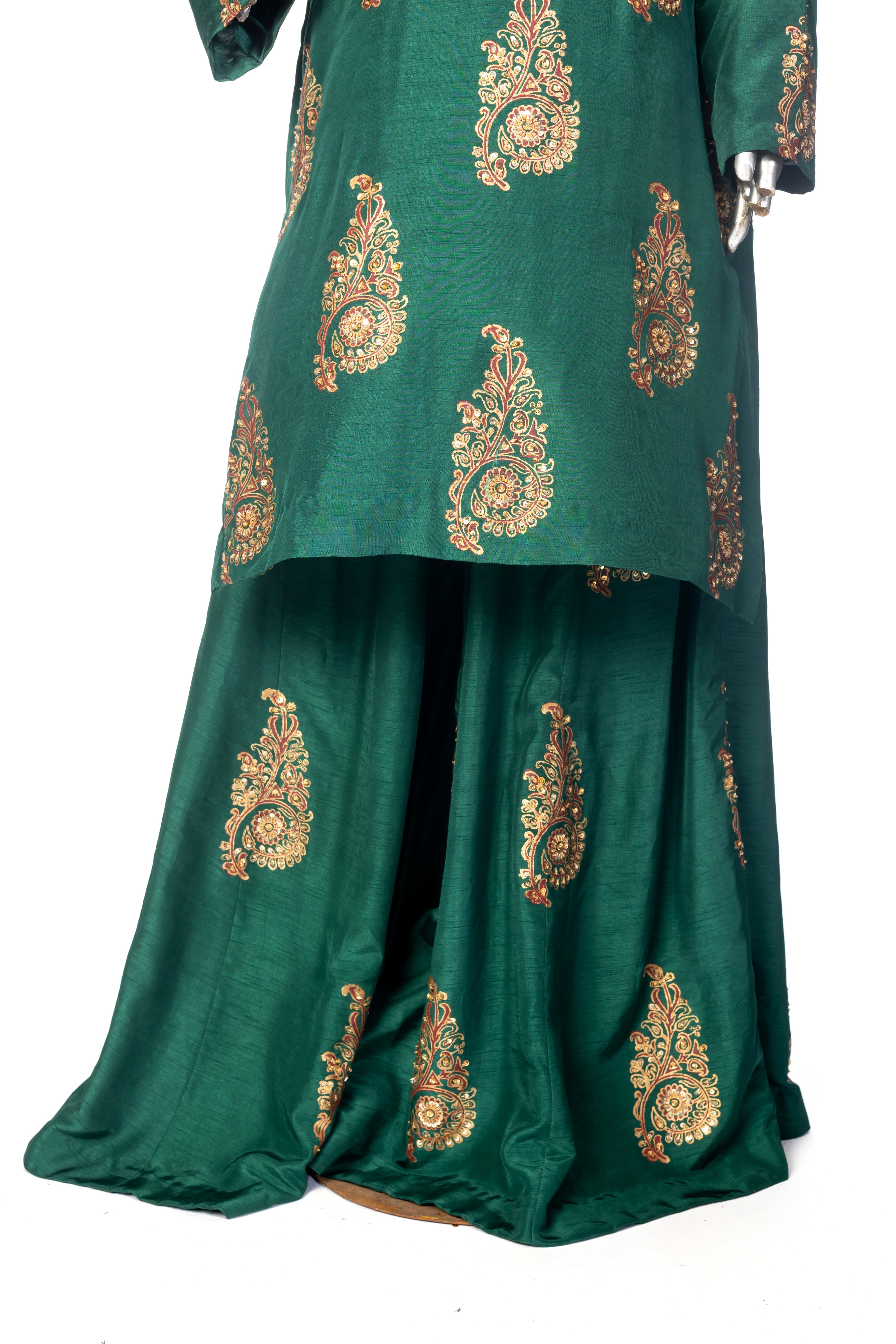 MariamRaj Korean Silk Dress with Gold Block Prints – Zeba.