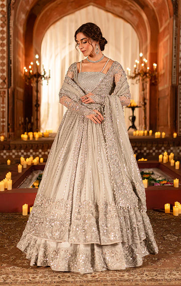 Zemira- Bridal Hand-Embellished Net Peshwas