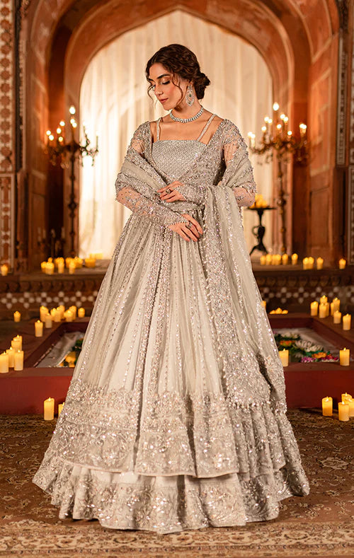 Zemira- Bridal Hand-Embellished Net Peshwas