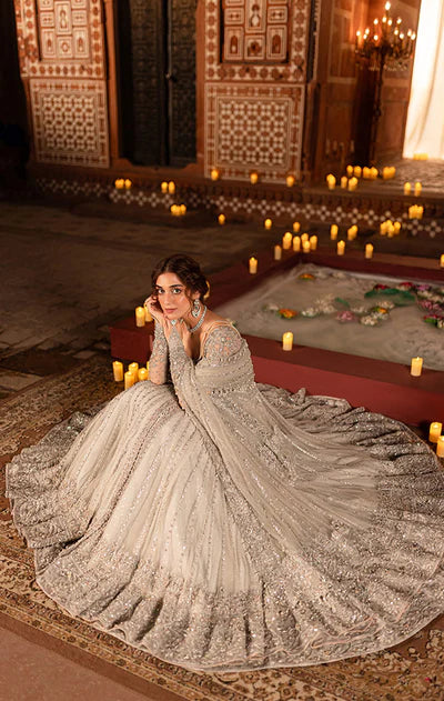 Zemira- Bridal Hand-Embellished Net Peshwas