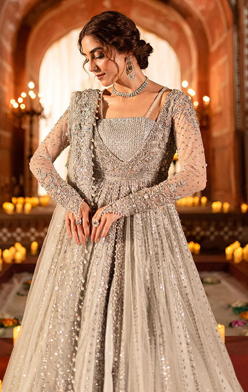 Zemira- Bridal Hand-Embellished Net Peshwas