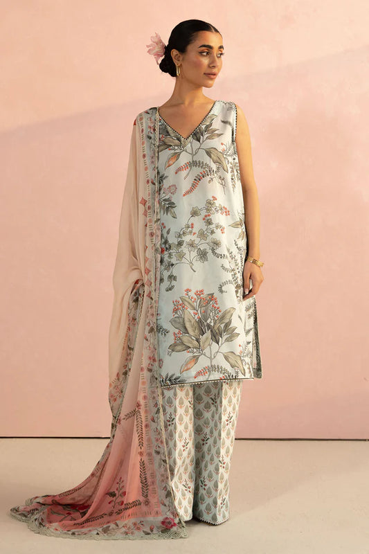 Zoe-7A Pakistani Summer Lawn Outfit '25 By- Zara Shahjahan