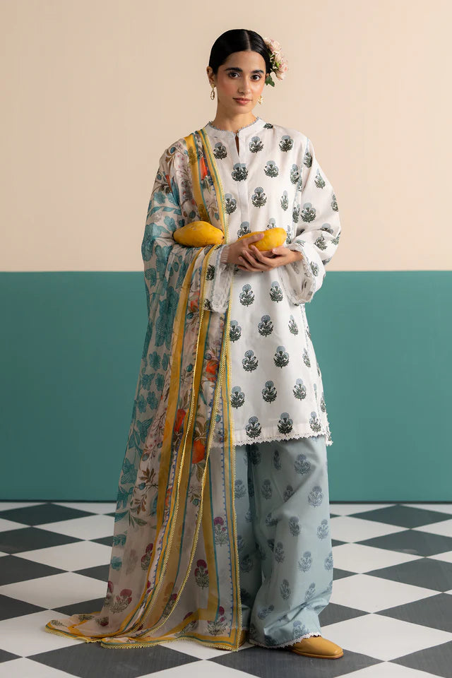 Zofi-4B Coco collection summer lawn suit with aqua hues – Zara Shahjahan