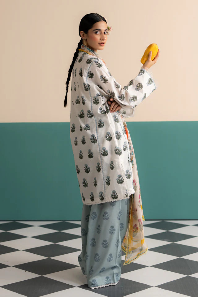 Zofi-4B Coco collection summer lawn suit with aqua hues – Zara Shahjahan