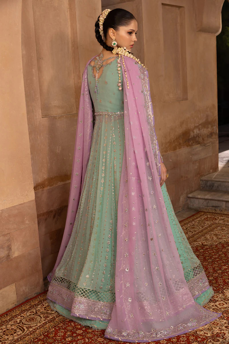 Ocean Mist Anarkali Set With Chiffon Dupatta And Silk Lehenga – Pakistanimoda Worldwide Shipping