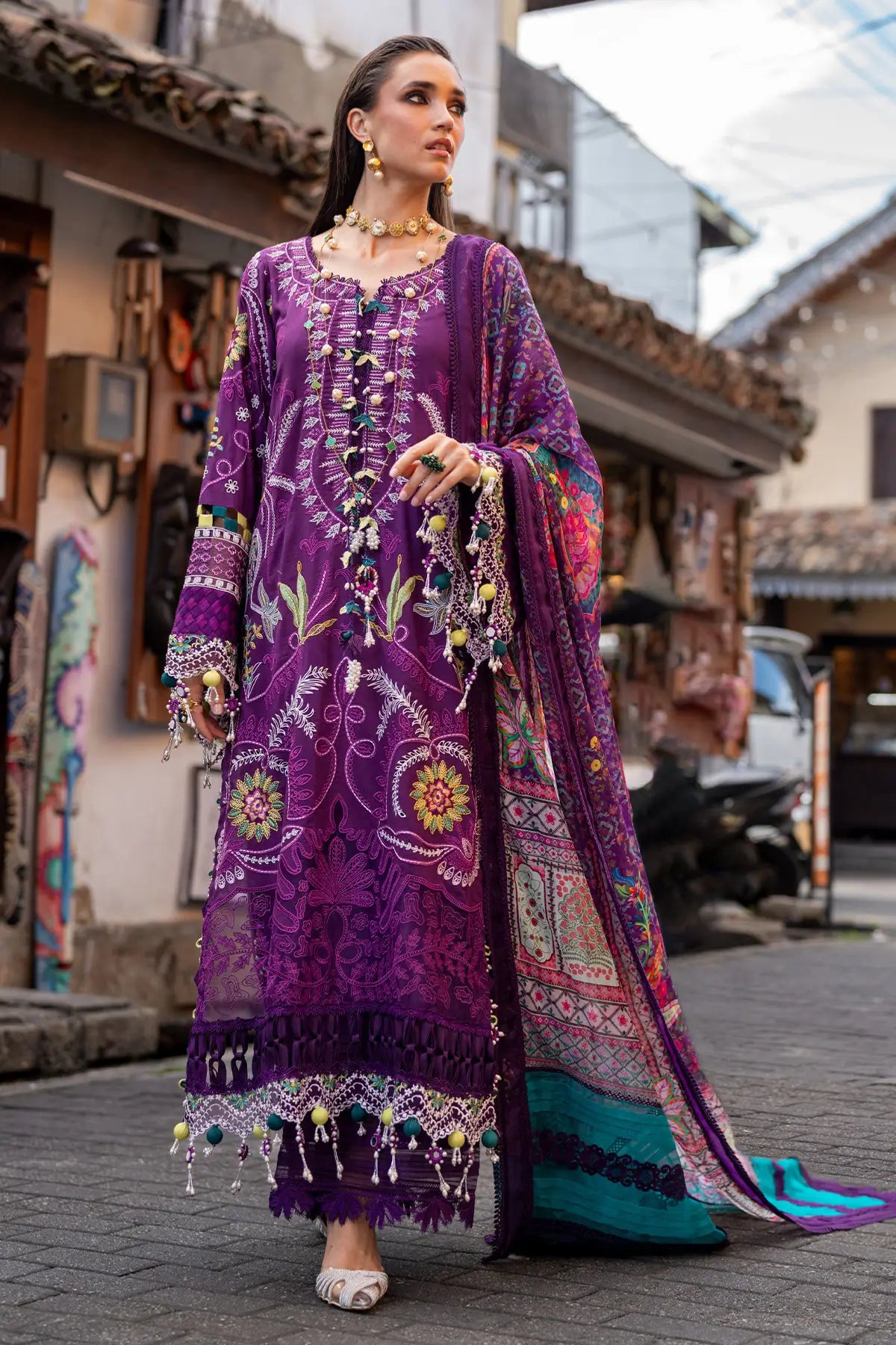Zoila Neroli Luxury Lawn 26 designer suit Annus Abrar royal purple