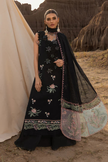 Zoya- Black Premium Lawn Eid Edit' 25 Ensemble By- Rang Rasiya