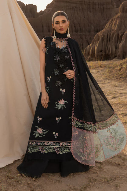 Zoya- Black Premium Lawn Eid Edit' 25 Ensemble By- Rang Rasiya
