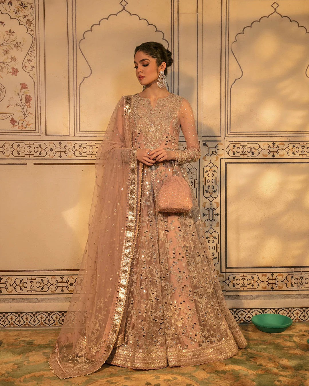 Zumar - Pink Anarkali Frock By Faiza Saqlain